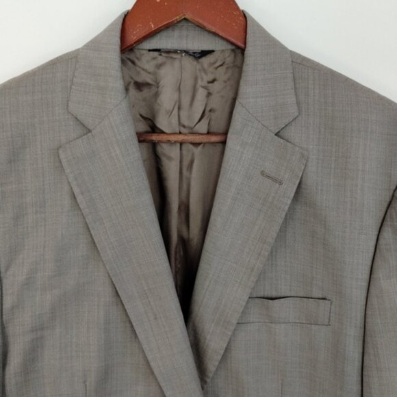 Ermenegildo Zegna Saks Fifth Ave Mens Blazer 42L Beige Wool Silk Blend Office - Picture 2 of 10